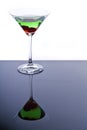 Green Martini with Maraschino Cherries
