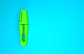 Green Mascara brush icon isolated on blue background. Minimalism concept. 3d illustration 3D render Royalty Free Stock Photo