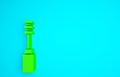 Green Mascara brush icon isolated on blue background. Minimalism concept. 3d illustration 3D render Royalty Free Stock Photo