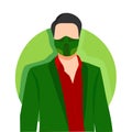 green mask with circle background