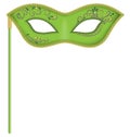 Green mask on stick