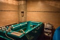 Green massage bathtub in spa hydrotherapy concept