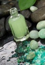 Green massage oil or wellness set