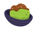 Green matcha ice cream with chocolate flat icon