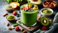 Green matcha smoothie, Ai generated image Royalty Free Stock Photo