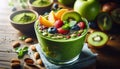Green matcha smoothie, Ai generated image Royalty Free Stock Photo