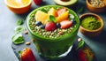 Green matcha smoothie, Ai generated image Royalty Free Stock Photo
