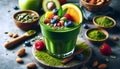 Green matcha smoothie, Ai generated image Royalty Free Stock Photo