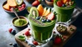 Green matcha smoothie, Ai generated image Royalty Free Stock Photo