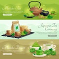 Green Matcha Tea Horizontal Banners