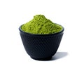 Green matcha tea powder