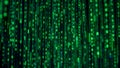 Green matrix background. Binary code on black background Royalty Free Stock Photo