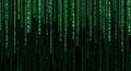 Green Matrix Code Background - Digital Rain Effect with Numbers and Symbols Royalty Free Stock Photo