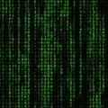 Green Matrix Code Falling on Abstract Technology Background Royalty Free Stock Photo
