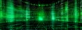 green matrix, code virtual computer system, banner and background with copy space, made with Generative AI Royalty Free Stock Photo