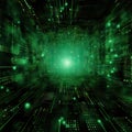 Colorful green matrix computer generated background