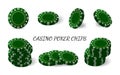 Green matte casino chips for poker or roulette. Elements to design logo, website or banner