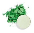 Green matte eyeshadow isolated on white background