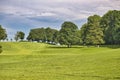 The green meadow on the Gurten hill in the city of Bern Royalty Free Stock Photo