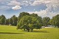 The green meadow on the Gurten hill in the city of Bern Royalty Free Stock Photo