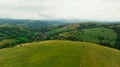 Green meadow in mountain. Composition of nature