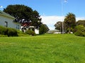 Green meadow in San Francisco Presidio Park Royalty Free Stock Photo