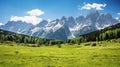 green meadow sky alpine landscape
