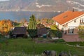 Green meadows near town of interlaken, canton of Bern