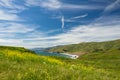 Meadows and view of the Pacific Ocean at Point Bonita, California, USA Royalty Free Stock Photo