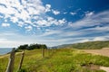 Meadows and view of the Pacific Ocean at Point Bonita, California, USA Royalty Free Stock Photo