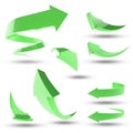 Green means go any which way. Computer graphic of a collection of arrows on a white background. Royalty Free Stock Photo