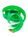 Green measuring tape Royalty Free Stock Photo