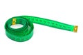 Green measuring tape Royalty Free Stock Photo