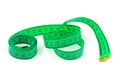 Green measuring tape Royalty Free Stock Photo