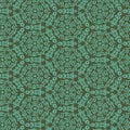 Green medallions geometric seamless vector pattern