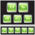 Green media buttons