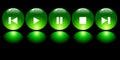 Green media buttons