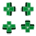 Green medical cross emblem