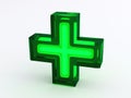 Green Medical Cross Sign