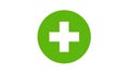 Green medical cross symbol isolated on white background Royalty Free Stock Photo