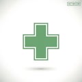 Green Medical Cross Symbol on White Royalty Free Stock Photo