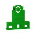 Green Medical hospital building with cross icon isolated on transparent background. Medical center. Health care.
