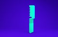 Green Medical saw icon isolated on blue background. Surgical saw designed for bone cutting limb amputations and before