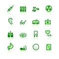 Green medicine icons Royalty Free Stock Photo