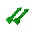 Green Medieval arrows icon isolated on transparent background. Medieval weapon.