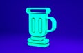 Green Medieval goblet icon isolated on blue background. Minimalism concept. 3d illustration 3D render