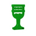 Green Medieval goblet icon isolated on transparent background. Holy grail.