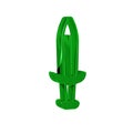 Green Medieval sword icon isolated on transparent background. Medieval weapon.