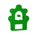 Green Medieval throne icon isolated on transparent background.