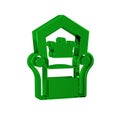 Green Medieval throne icon isolated on transparent background.